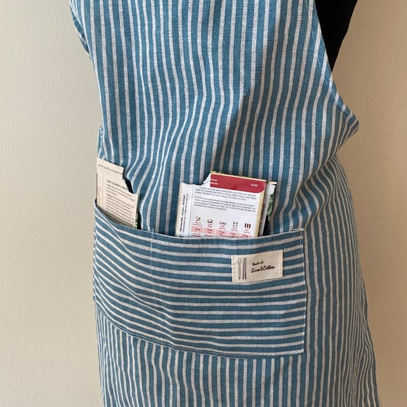 Blue Striped Apron - Picture 5 of 5